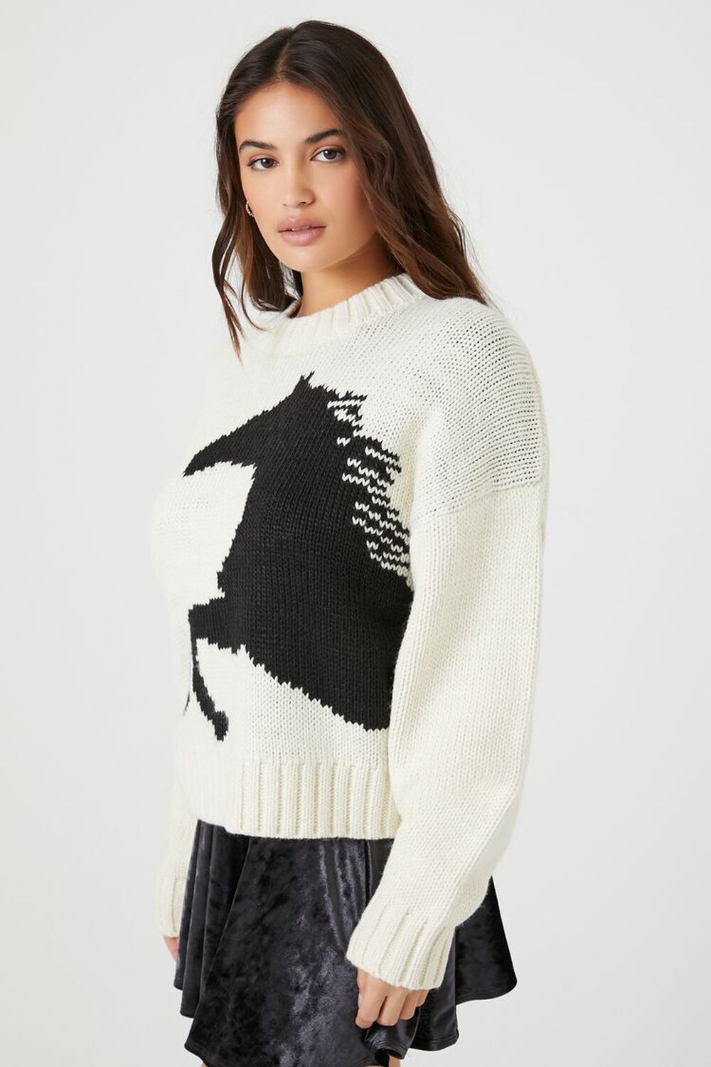 Horse Drop-Sleeve Sweater